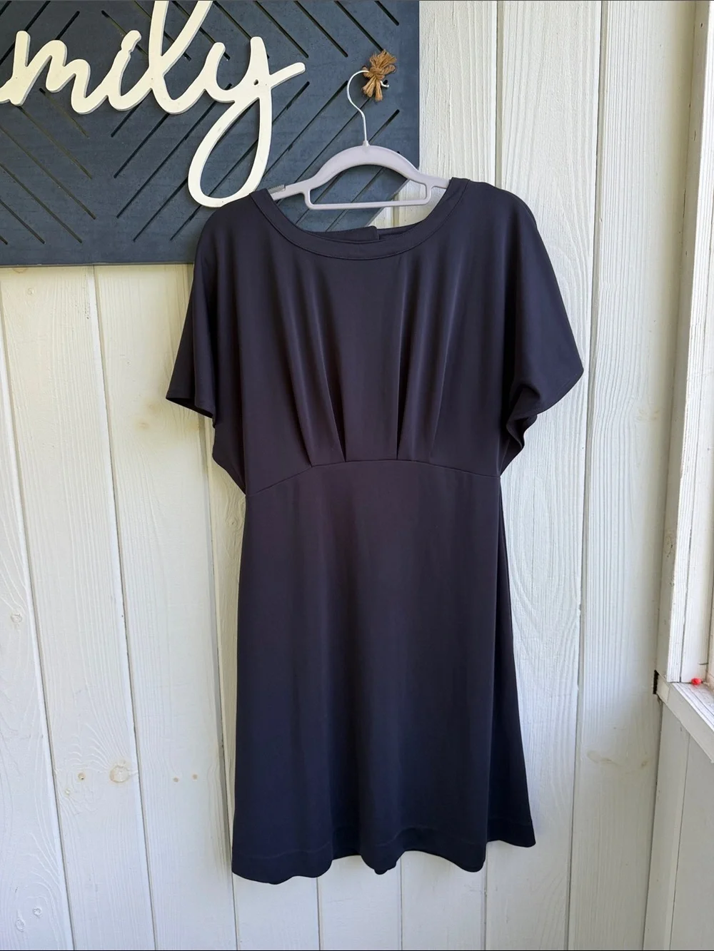 Ann Taylor Navy Midi A-Line Dress
